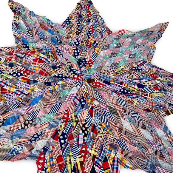 Vintage Antique Colorful Patchwork Quilt Star Hand Stitched - Picture 7 of 8